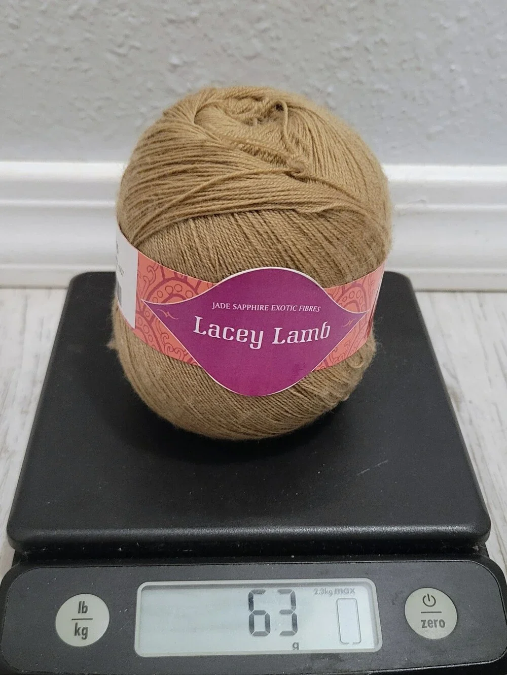 Jade Sapphire Lacey Lamb 507 Buckskin Tan 100% Extrafine Lambs Wool Yarn